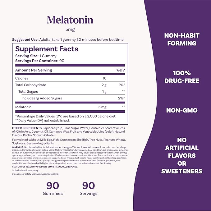 Natrol Melatonin 5mg – Strawberry Flavoured (90 Gummies)