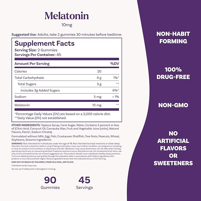 Natrol Melatonin 10mg – Strawberry Flavoured (90 Gummies)