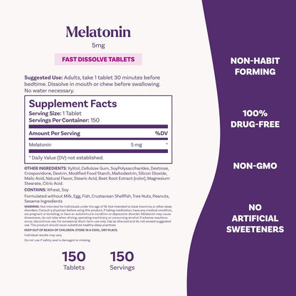 Natrol Melatonin 5mg – Fast Dissolve (150 Tablets)