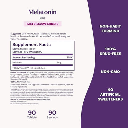 Natrol Melatonin 5mg – Fast Dissolve (90 Tablets)