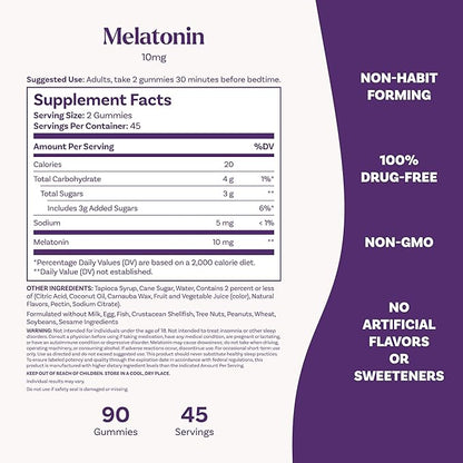 Natrol Melatonin 10mg – Strawberry Flavoured (90 Gummies)