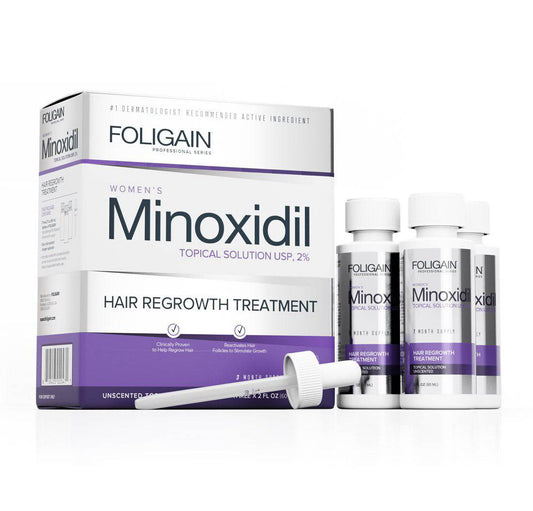 FOLIGAIN 2% Minoxidil Hair Regrowth Treatment for Women (3-Month Supply)